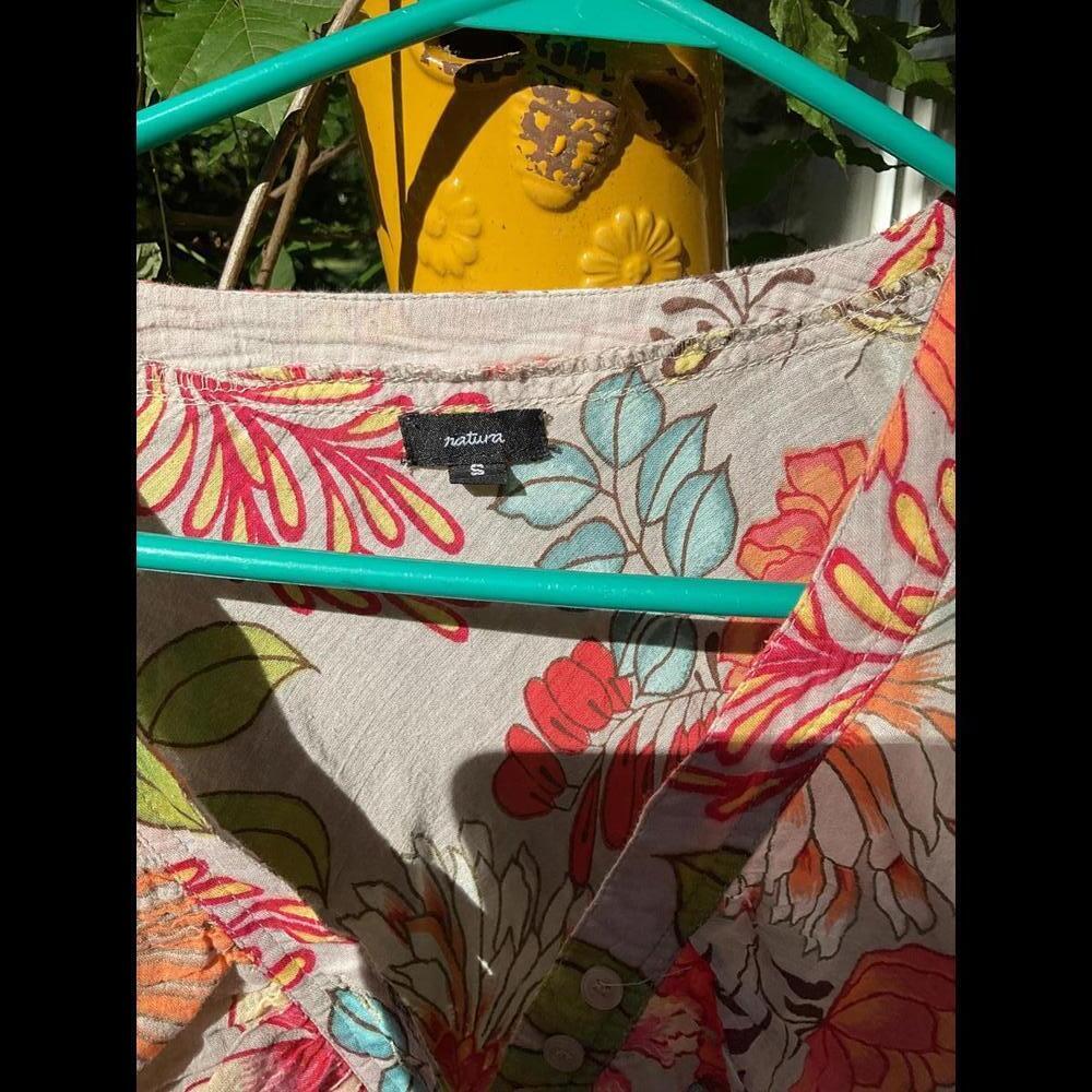 Natura Floral Beach Coverup, Vacation, Coastal, Cruise Size Small - Picture 3 of 9